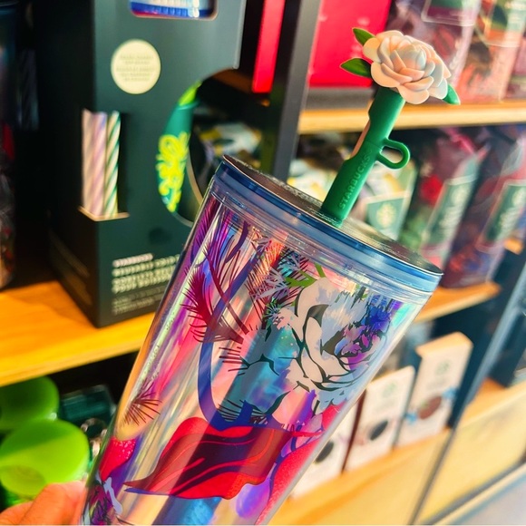 Starbucks Rose Silicone Topper Cup Iridescent Tumbler Venti New 2023 Holiday New - Picture 5 of 16